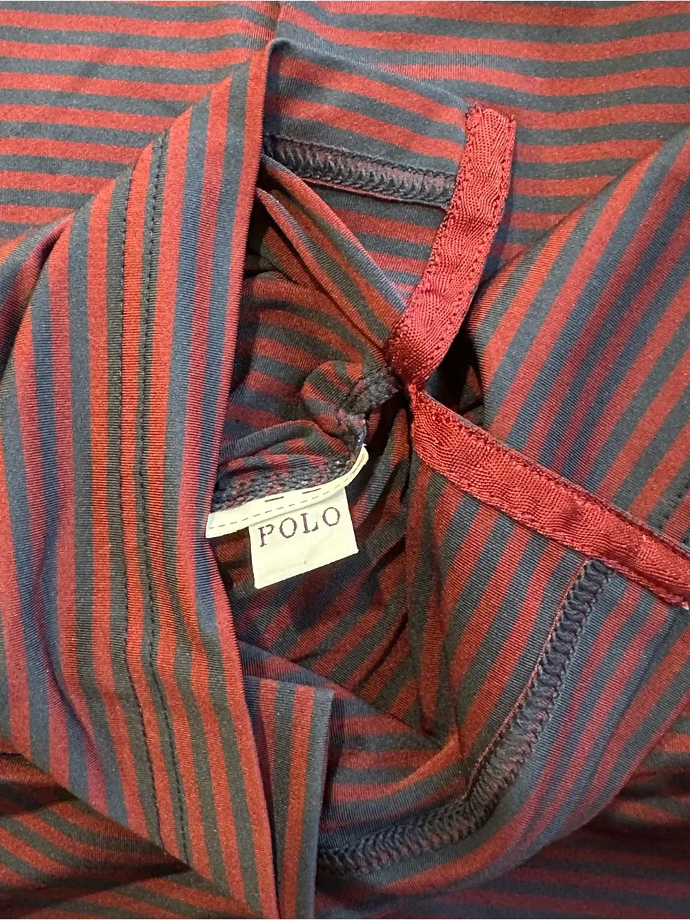 Polo Ralph Lauren Performance Golf Polo Shirt Mens XL Burgundy Navy Stripe